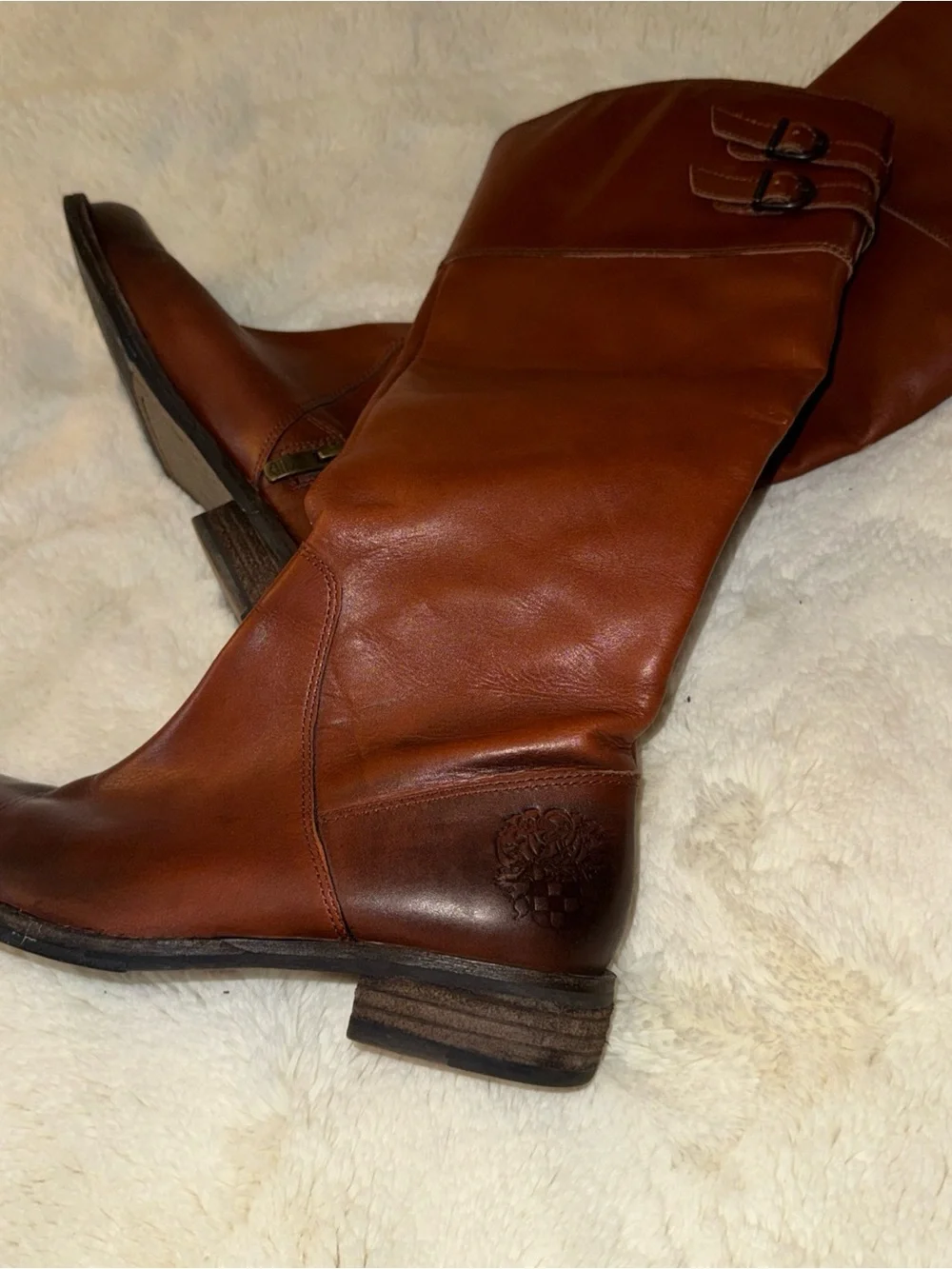 Vince Camuto Cognac Brown Over-the-Knee Riding Boots